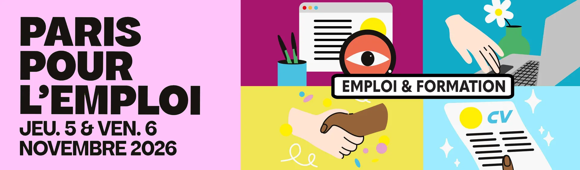 Bannière Forum Paris pour l'emploi