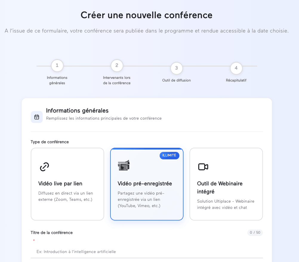Création d'une conférence
