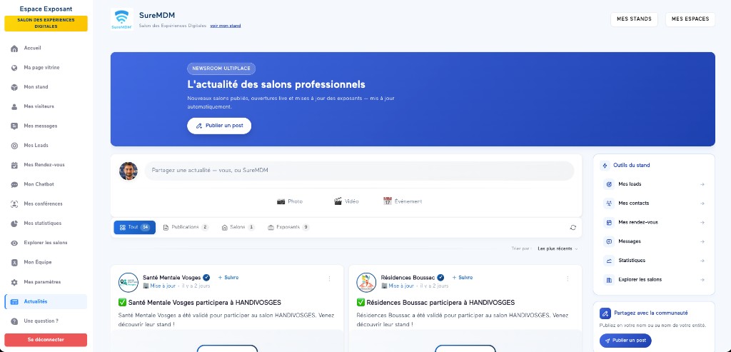 Fil d'actualités des salons